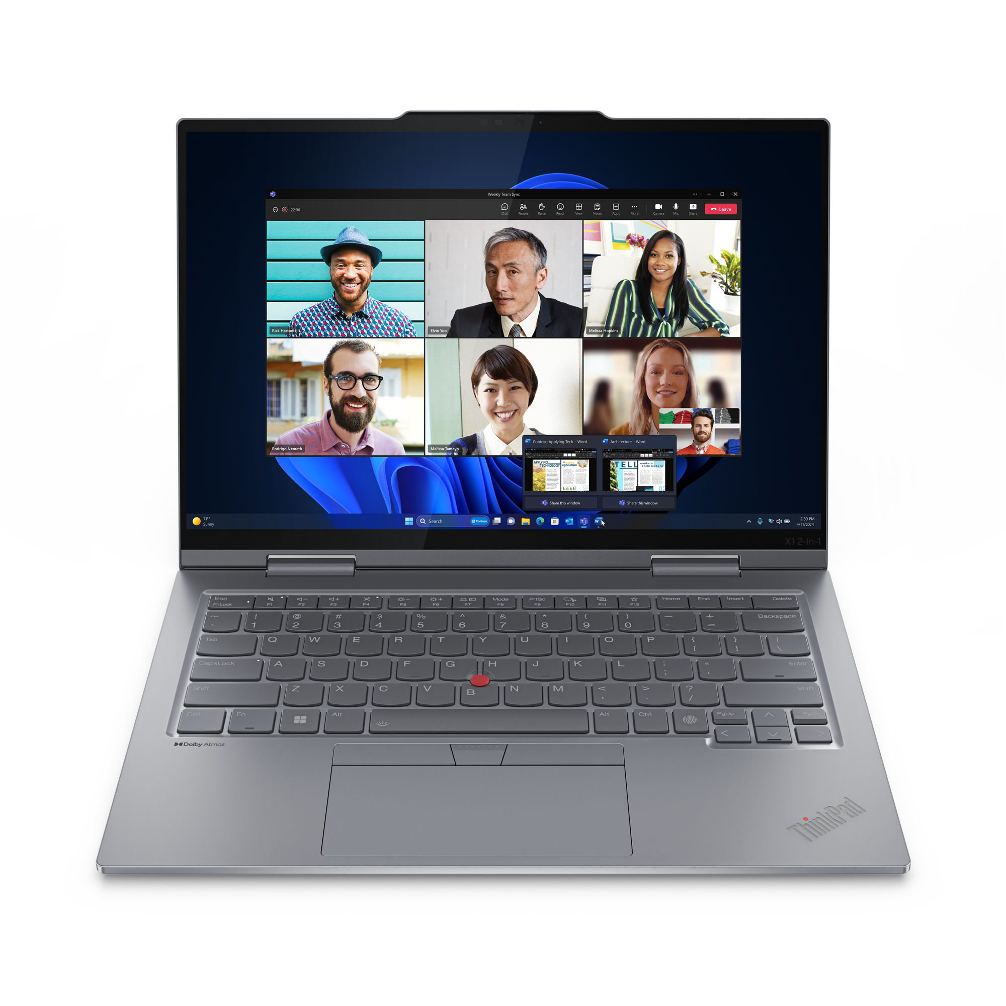 enovo ThinkPad X1 Gen 9 2-IN-1 Core™ Ultra 7 155U 512GB SSD 32GB 14" WQXGA+ (2880x1800) TOUCHSCREEN OLED 120Hz WIN11 Pro  GREY Baclit keyboard FP Reader  3YW