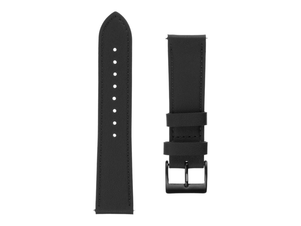 Fixed - Leather Strap with Quick Release 22mm for Smartwatch - Black