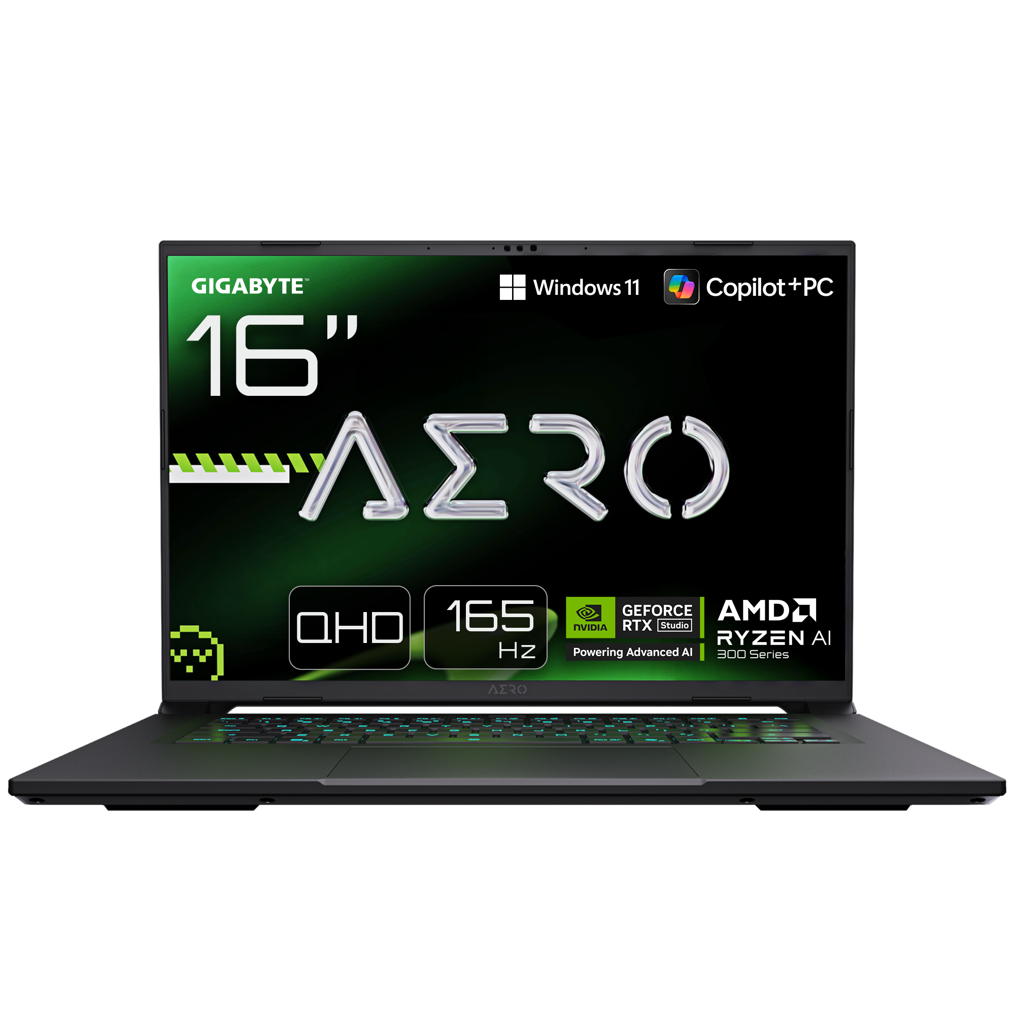 Gigabyte AERO X16 GIGABYTE AERO X16 1VH; Copilot+ PC - Space Gray - 16 " - IPS - WQXGA - IPS pixels - 165 Hz - Anti-glare - AMD Ryzen Al 7 - 350 - 16 GB - SO-DIMM DDR5 - Solid-state drive capacity 1000 GB - NVIDIA GeForce RTX 5060 - GDDR7 - 8 GB - Windows