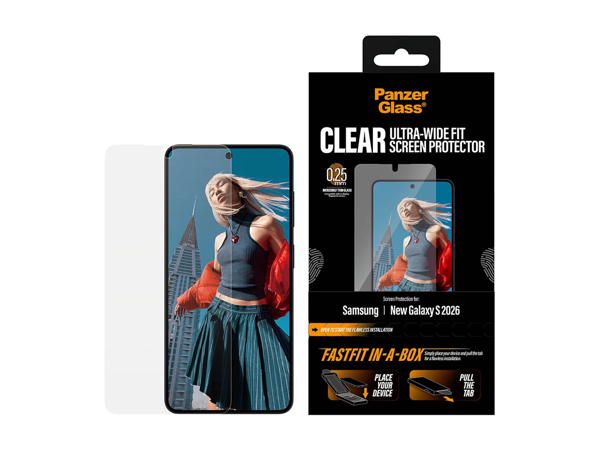 PanzerGlass Screen Protector Samsung New Galaxy S26 - Ultra-Wide Fit w. FASTFIT IN-A-BOX - PanzerGlass