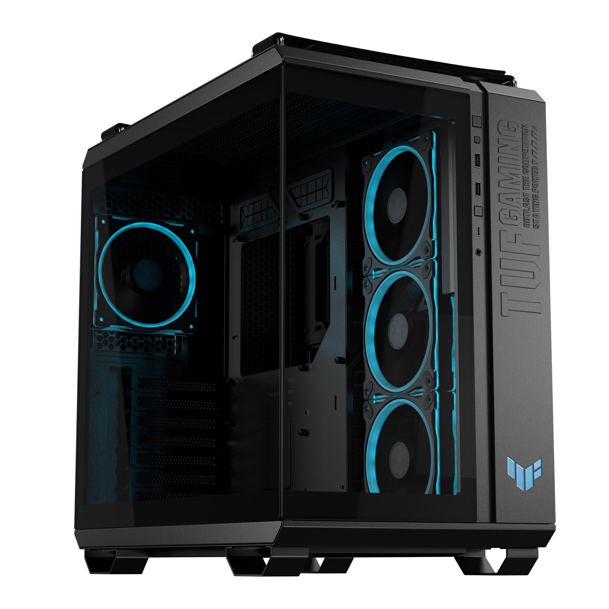 Case|ASUS|TUF Gaming GT502 Horizon|MidiTower|Case product features Transparent panel|Not included|ATX|MicroATX|MiniITX|Colour Black|TUFGAMINGGT502HORIZON