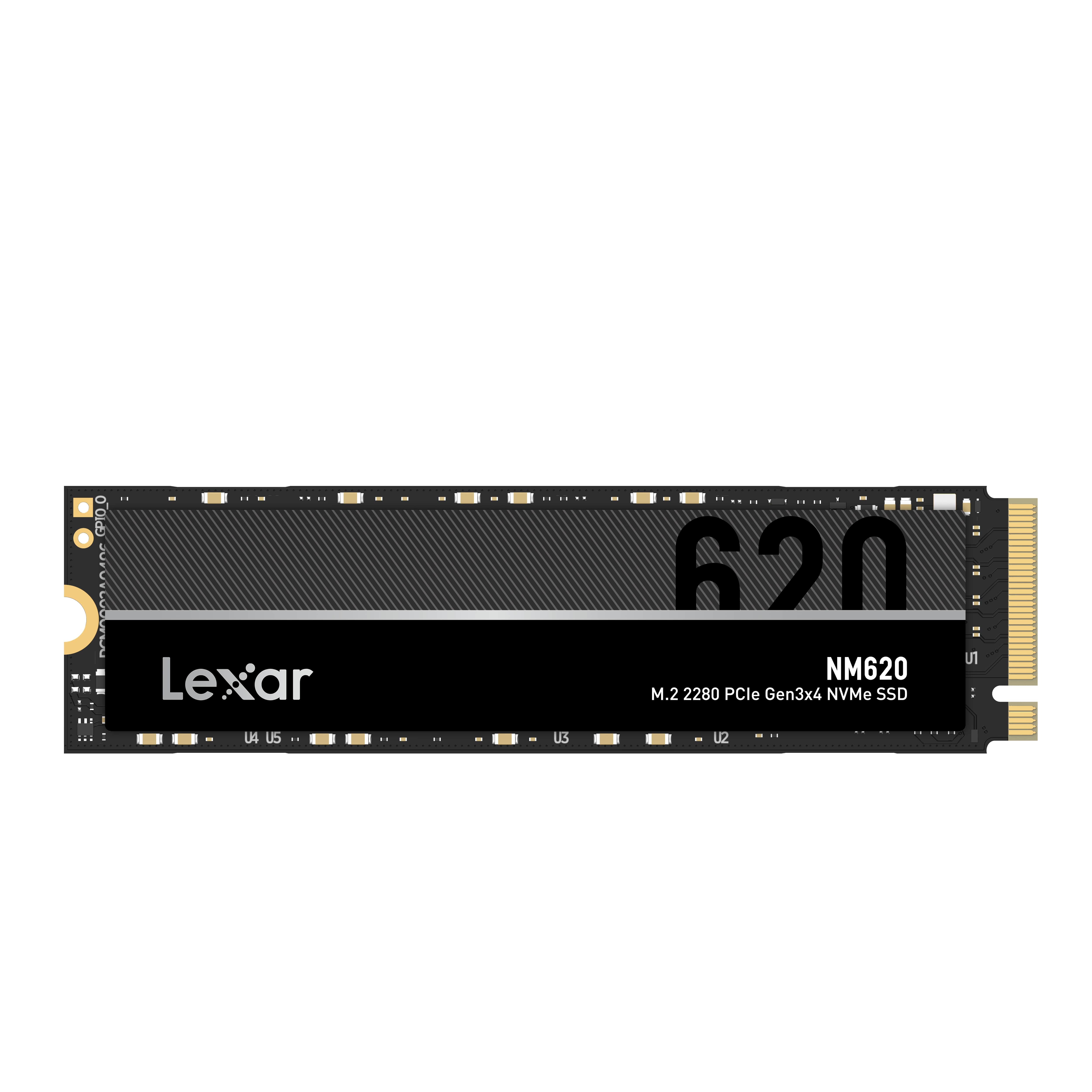 Lexar - M.2 NVMe SSD - LNM620 - 1000 GB - SSD form factor M.2 2280 - Solid-state drive interface PCIe Gen3x4 - Read speed 3300 MB/s - Write speed 3000 MB/s