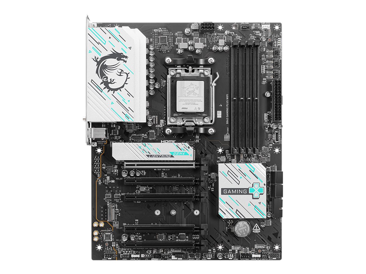 MSI B840 GAMING PLUS WIFI - Processor family AMD - Processor socket AM5 - DDR5 - Supported hard disk drive interfaces SATA, M.2 - Number of SATA connectors 4